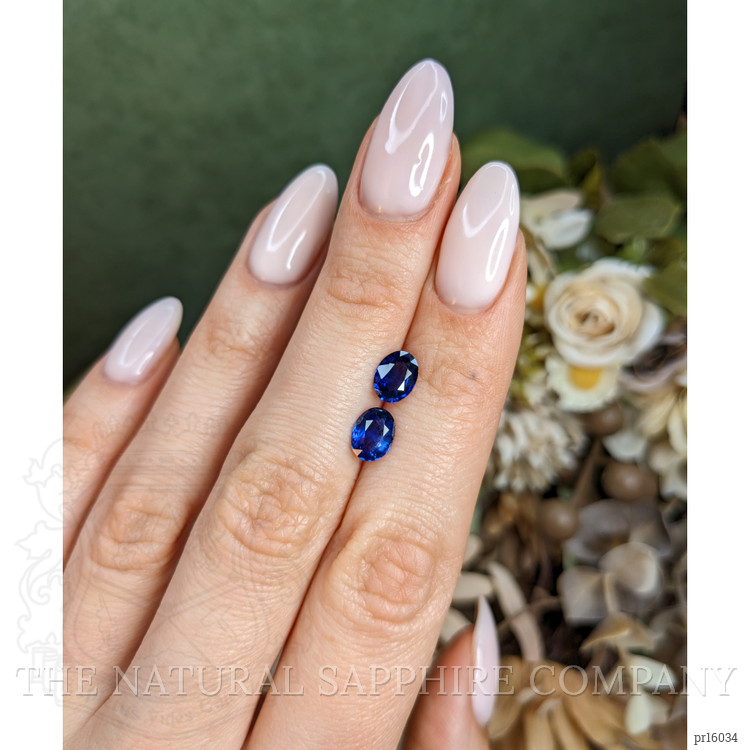 2.33 Ct.Tw. Blue Sapphire Pair from Ceylon (Sri Lanka)