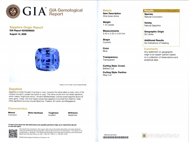 2.10 Ct.Tw. Blue Sapphire Pair from Ceylon (Sri Lanka)