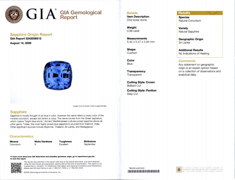2.10 Ct.Tw. Blue Sapphire Pair from Ceylon (Sri Lanka)
