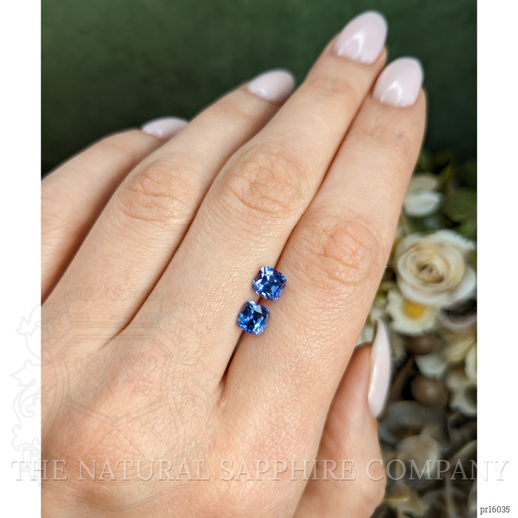 2.10 Ct.Tw. Blue Sapphire Pair from Ceylon (Sri Lanka)