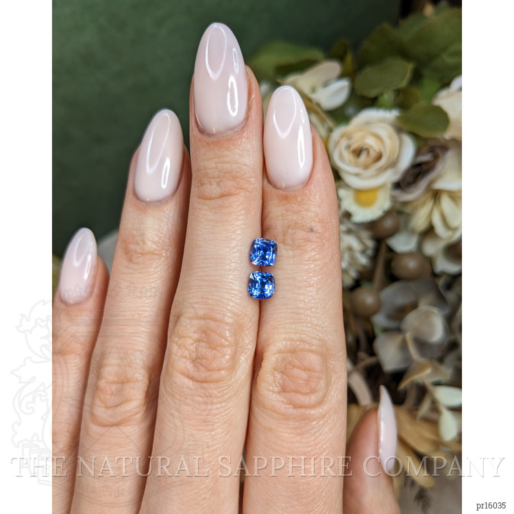2.10 Ct.Tw. Blue Sapphire Pair from Ceylon (Sri Lanka)