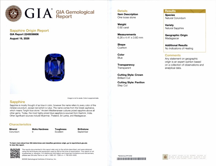 2.05 Ct.Tw. Blue Sapphire Pair from Ceylon (Sri Lanka)
