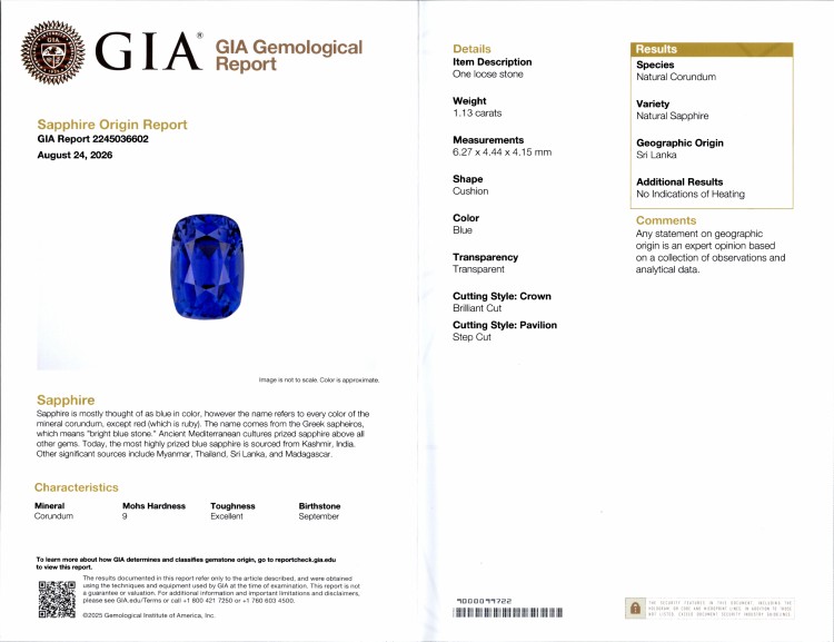 2.05 Ct.Tw. Blue Sapphire Pair from Ceylon (Sri Lanka)