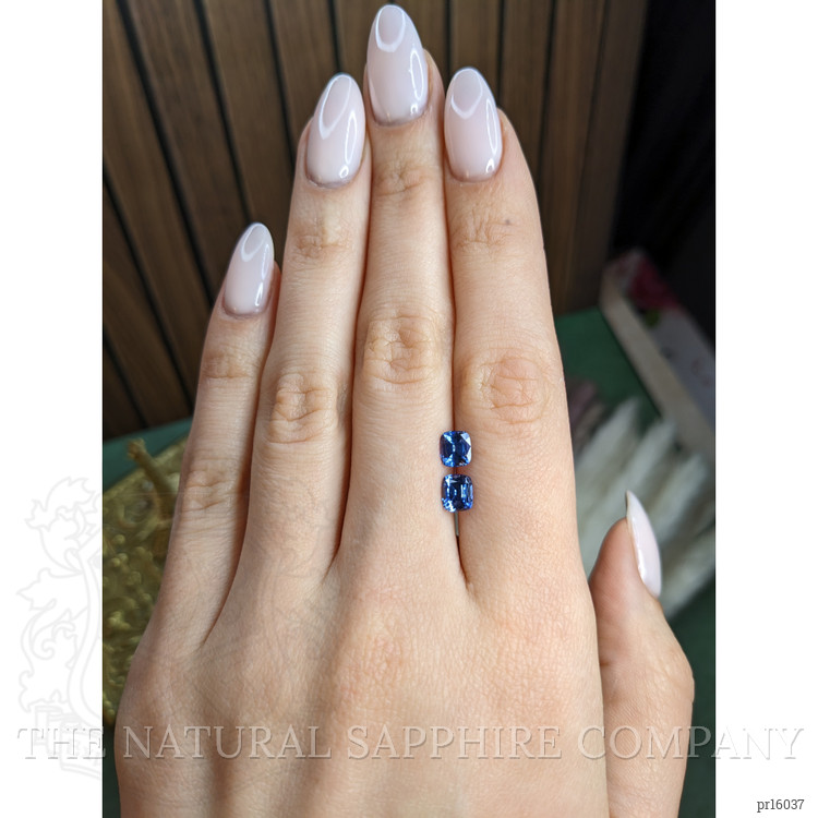 2.05 Ct.Tw. Blue Sapphire Pair from Ceylon (Sri Lanka)