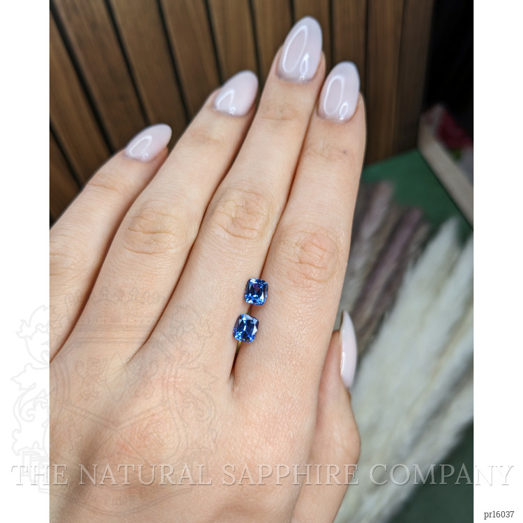 2.05 Ct.Tw. Blue Sapphire Pair from Ceylon (Sri Lanka)
