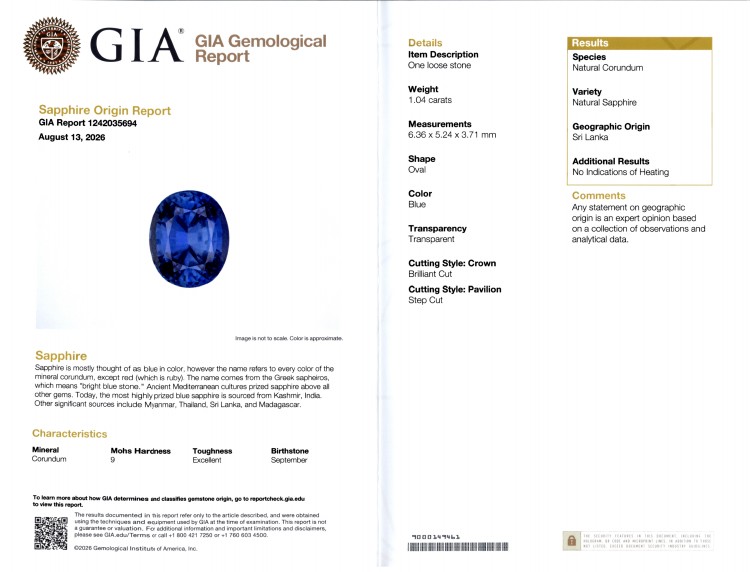 2.02 Ct.Tw. Blue Sapphire Pair from Ceylon (Sri Lanka)