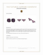 0.80&nbsp;Ct.Tw.Total Carat Weight Purple Sapphire Pair from Ceylon (Sri Lanka) Appraisal