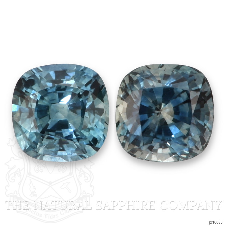 2.29 Ct.Tw. Greenish Blue Sapphire Pair from Montana