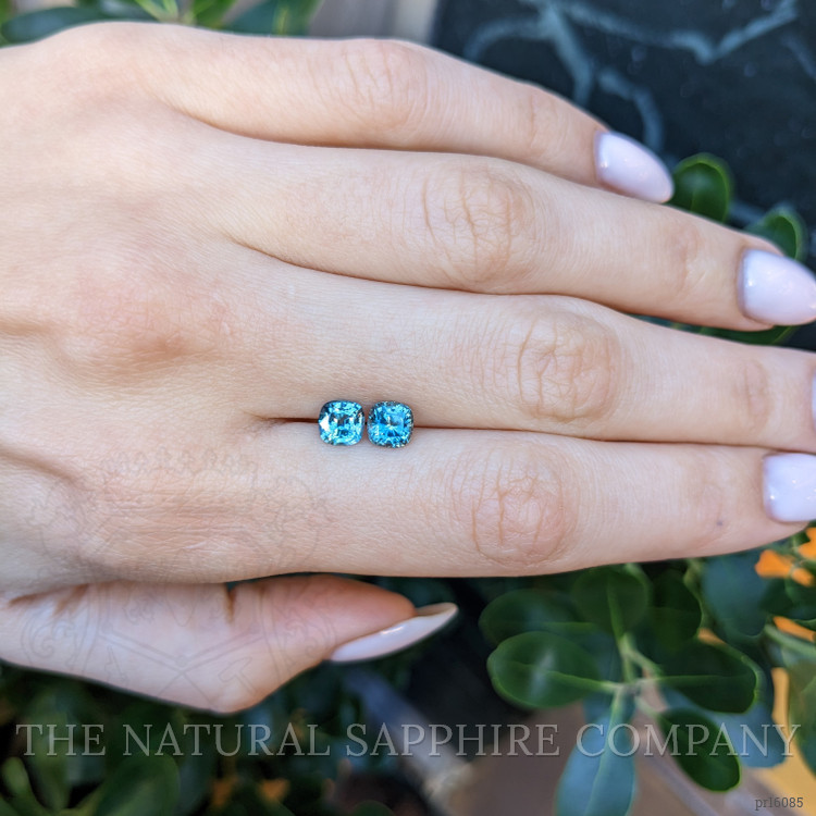 2.29 Ct.Tw. Greenish Blue Sapphire Pair from Montana