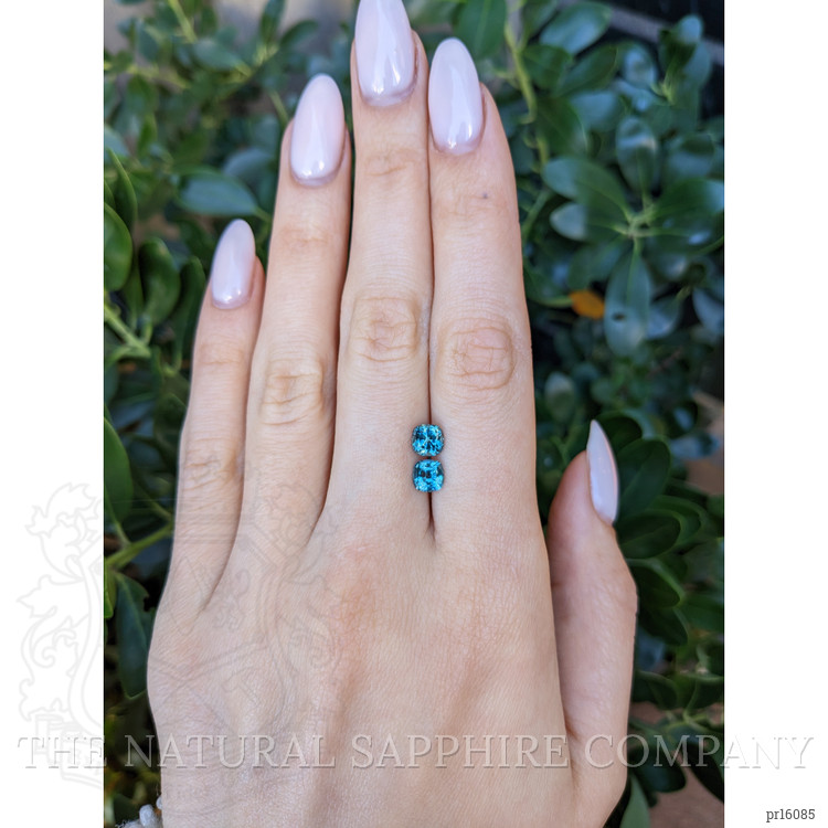 2.29 Ct.Tw. Greenish Blue Sapphire Pair from Montana