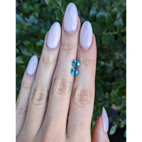 2.29&nbsp;Ct.Tw.Total Carat Weight Greenish Blue Sapphire Pair from Montana Life Style