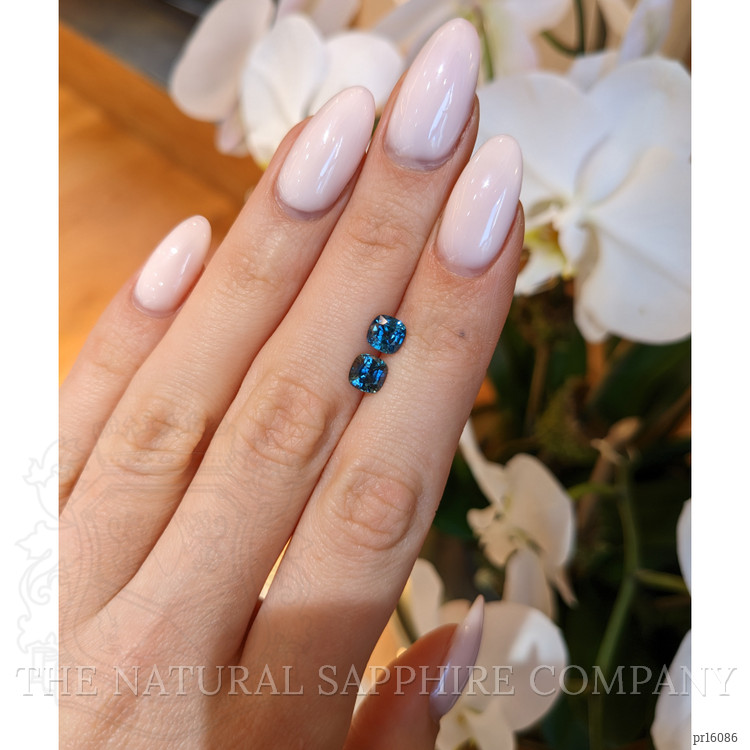 2.07 Ct.Tw. Greenish Blue Sapphire Pair from Montana