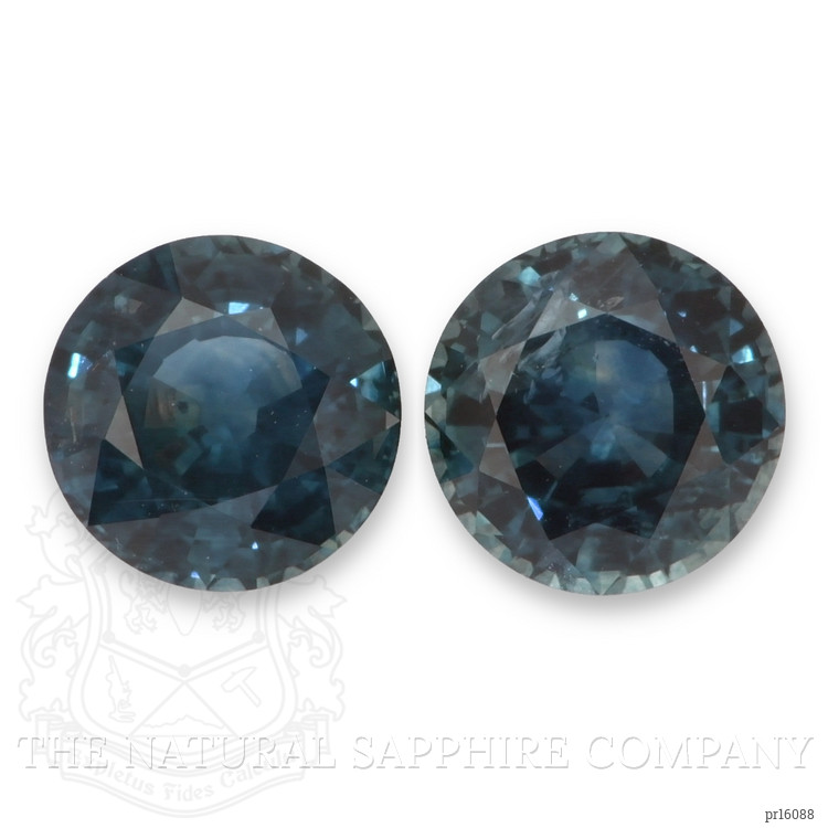 2.42 Ct.Tw. Greenish Blue Sapphire Pair from Montana