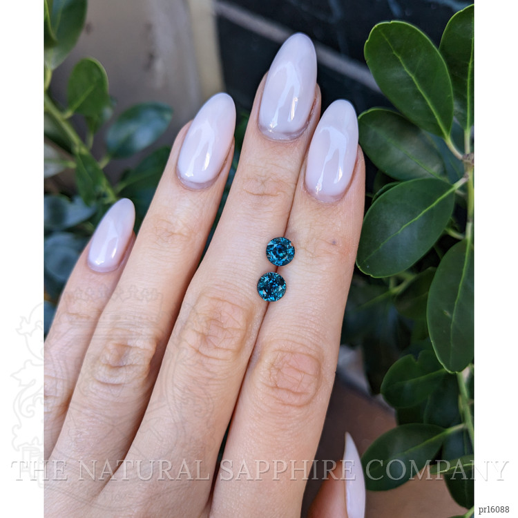 2.42 Ct.Tw. Greenish Blue Sapphire Pair from Montana