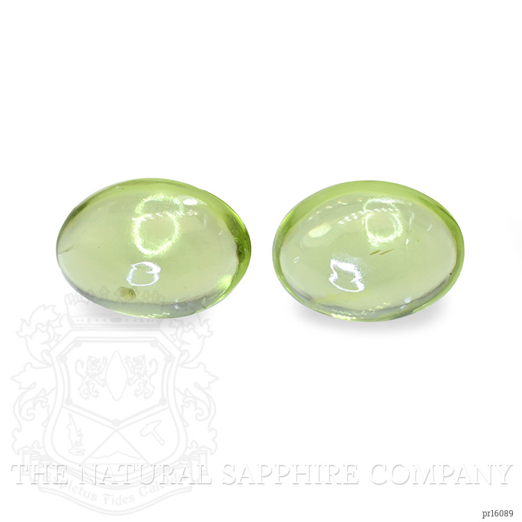 1.64 Ct.Tw. Green (Lime Green) Cabochon Peridot Pair from Ceylon (Sri Lanka)