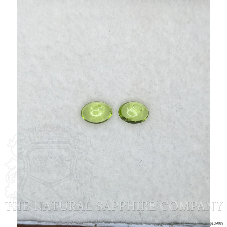 1.64 Ct.Tw. Green (Lime Green) Cabochon Peridot Pair from Ceylon (Sri Lanka)