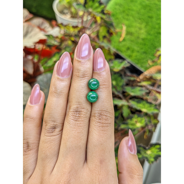 8.71 Ct.Tw. Malachite Pair from Madagascar