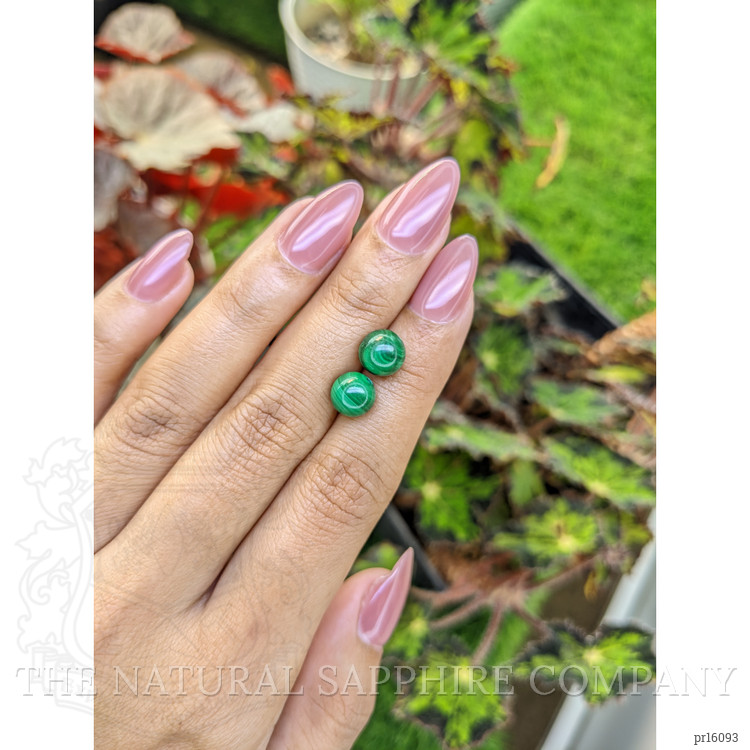 8.71 Ct.Tw. Malachite Pair from Madagascar