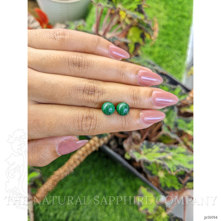 9.63 Ct.Tw. Malachite Pair from Madagascar