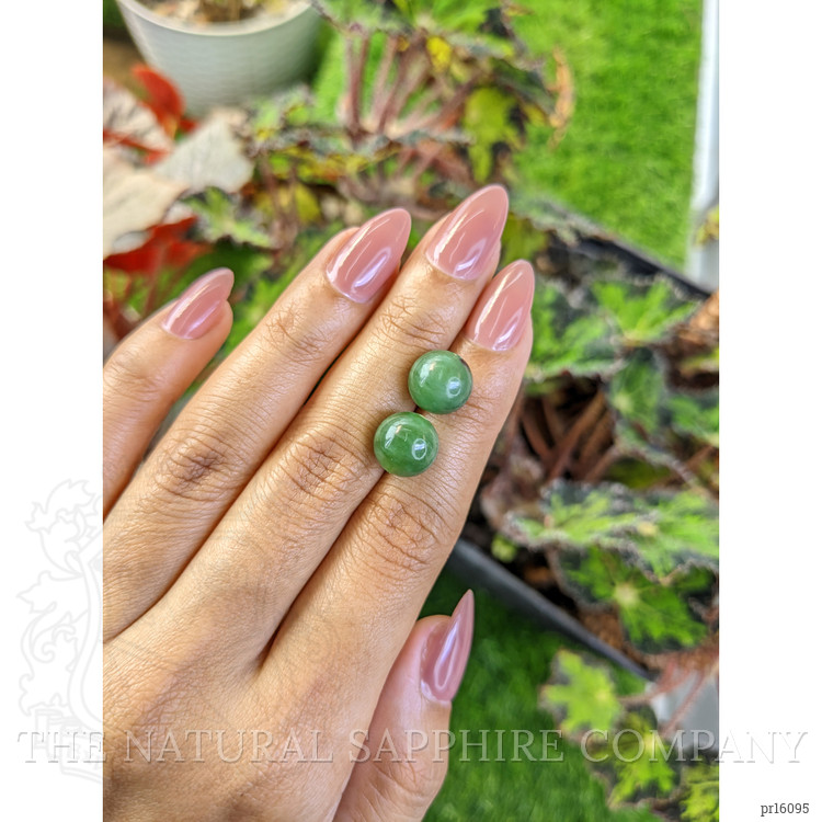 15.54 Ct.Tw. Green Jade Pair from Burma (Myanmar)