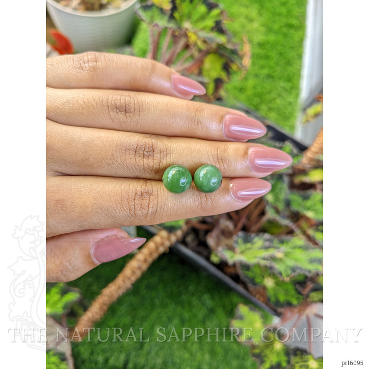 15.54 Ct.Tw. Green Jade Pair from Burma (Myanmar)