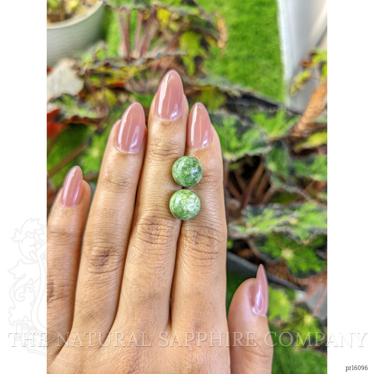 15.18 Ct.Tw. Green Jade Pair from Burma (Myanmar)