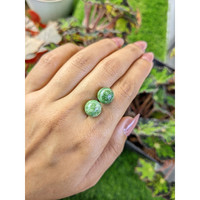 15.18&nbsp;Ct.Tw.Total Carat Weight Green Jade Pair from Burma (Myanmar) Life Style
