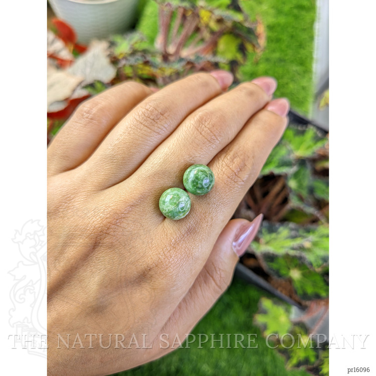 15.18 Ct.Tw. Green Jade Pair from Burma (Myanmar)
