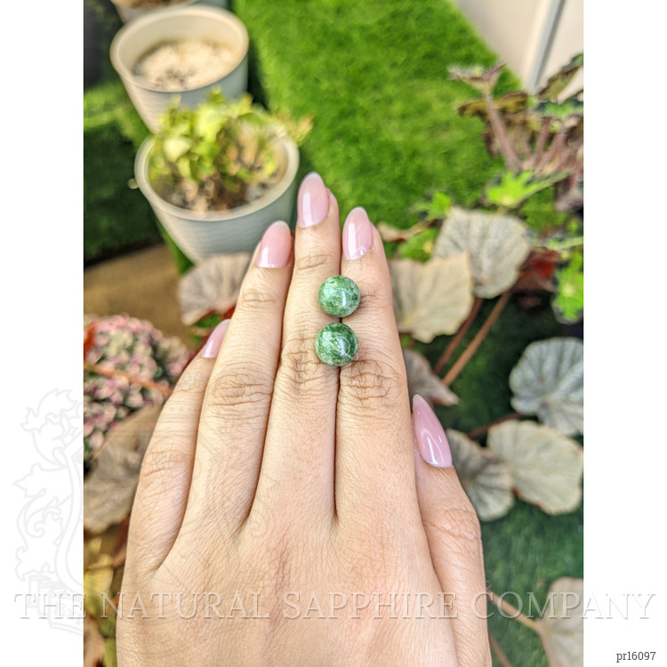 15.21 Ct.Tw. Green Jade Pair from Burma (Myanmar)