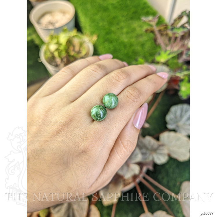 15.21 Ct.Tw. Green Jade Pair from Burma (Myanmar)