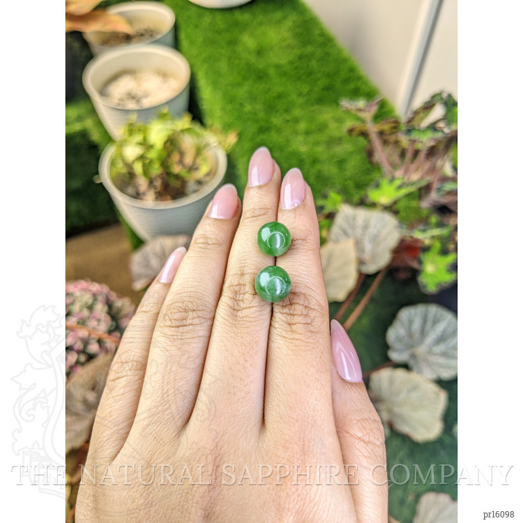 15.65 Ct.Tw. Green Jade Pair from Burma (Myanmar)