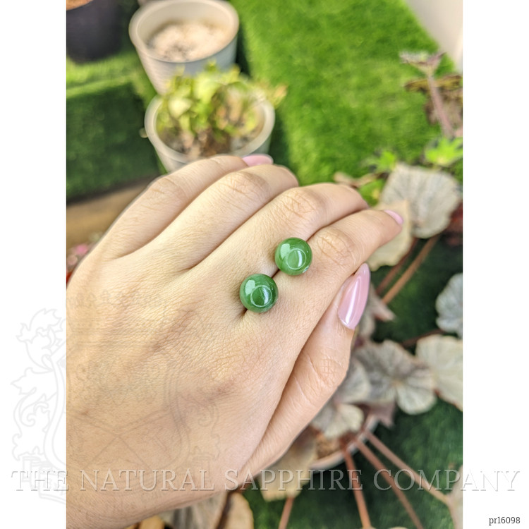 15.65 Ct.Tw. Green Jade Pair from Burma (Myanmar)