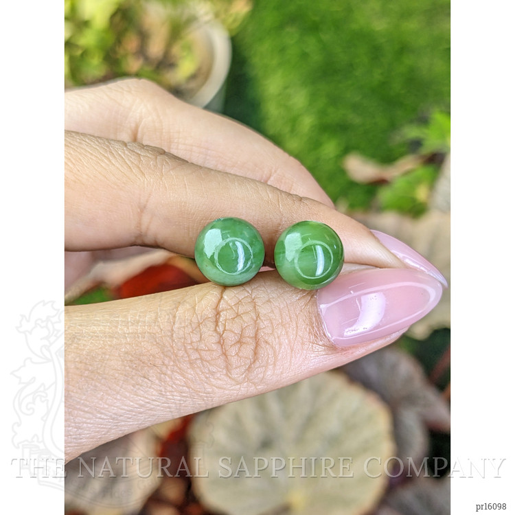 15.65 Ct.Tw. Green Jade Pair from Burma (Myanmar)