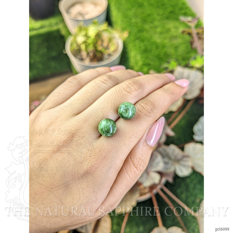 15.00 Ct.Tw. Green Jade Pair from Burma (Myanmar)
