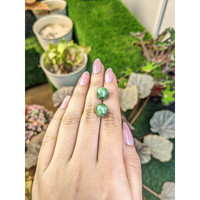 15.00&nbsp;Ct.Tw.Total Carat Weight Green Jade Pair from Burma (Myanmar) Life Style