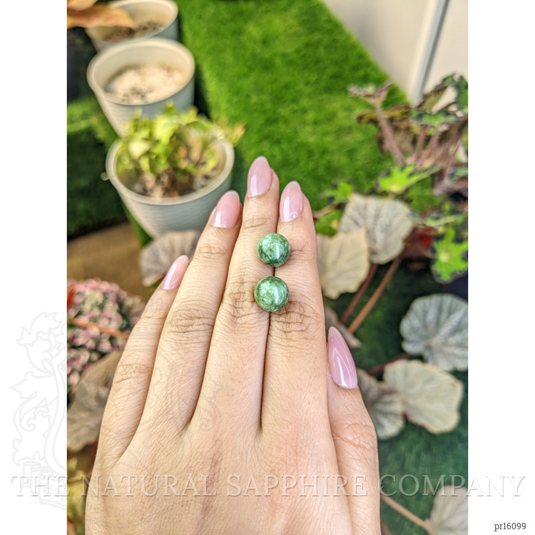 15.00 Ct.Tw. Green Jade Pair from Burma (Myanmar)
