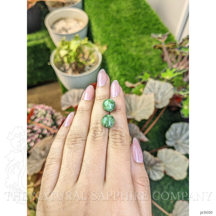 14.93 Ct.Tw. Green Jade Pair from Burma (Myanmar)