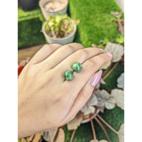 14.93&nbsp;Ct.Tw.Total Carat Weight Green Jade Pair from Burma (Myanmar) Life Style