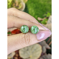 14.93&nbsp;Ct.Tw.Total Carat Weight Green Jade Pair from Burma (Myanmar) Life Style