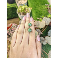 14.87&nbsp;Ct.Tw.Total Carat Weight Green Jade Pair from Burma (Myanmar) Life Style