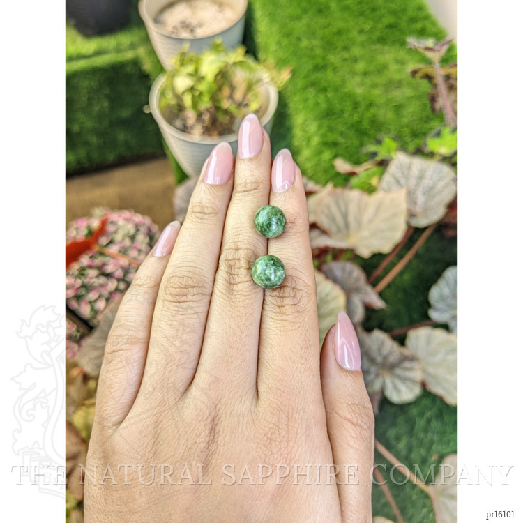 14.87 Ct.Tw. Green Jade Pair from Burma (Myanmar)