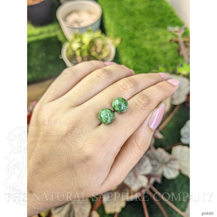 14.87 Ct.Tw. Green Jade Pair from Burma (Myanmar)