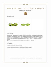 1.01 Ct.Tw.Total Carat Weight Yellowish Green Peridot Pair from Ceylon (Sri Lanka) Appraisal