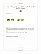 1.10&nbsp;Ct.Tw.Total Carat Weight Green (Lime Green) Peridot Pair from Ceylon (Sri Lanka) Appraisal
