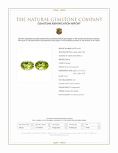 1.10&nbsp;Ct.Tw.Total Carat Weight Green (Lime Green) Peridot Pair from Ceylon (Sri Lanka) Scan Report