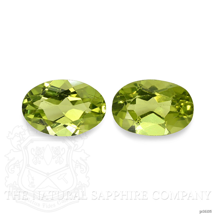 1.10 Ct.Tw. Green (Lime Green) Peridot Pair from Ceylon (Sri Lanka)
