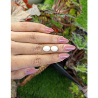 6.84&nbsp;Ct.Tw.Total Carat Weight Salmon and White Cabochon Coral Pair from Italy Life Style