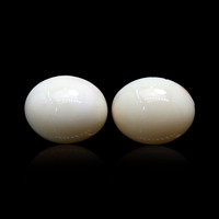 6.55 Ct.Tw.Total Carat Weight Salmon and White Cabochon Coral Pair from Italy Image