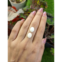 6.55&nbsp;Ct.Tw.Total Carat Weight Salmon and White Cabochon Coral Pair from Italy Life Style