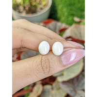 6.40 Ct.Tw.Total Carat Weight Salmon and White Cabochon Coral Pair from Italy Life Style